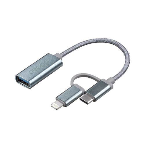 Переходник Deppa OTG USB на Type-C + Lightning фото 